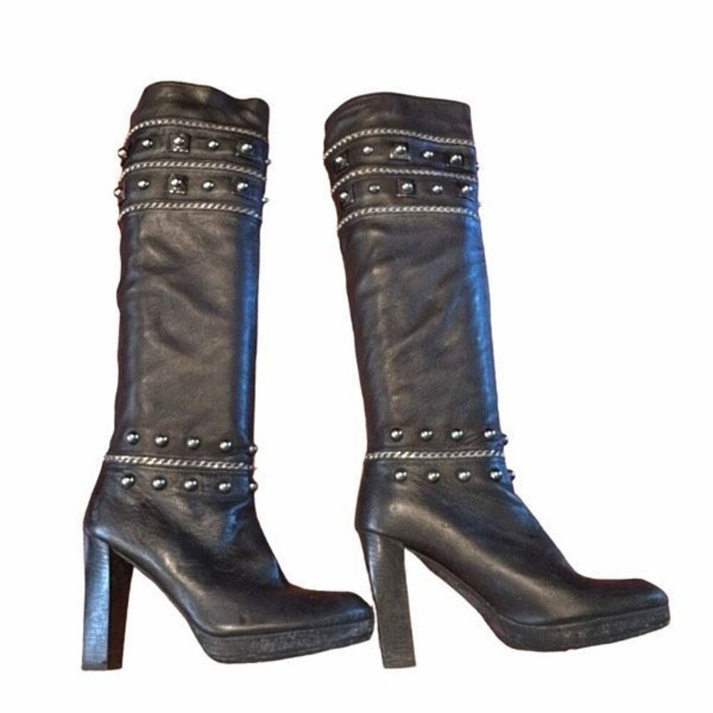 Stuart Weitzman stadium black nappa boots- size 8